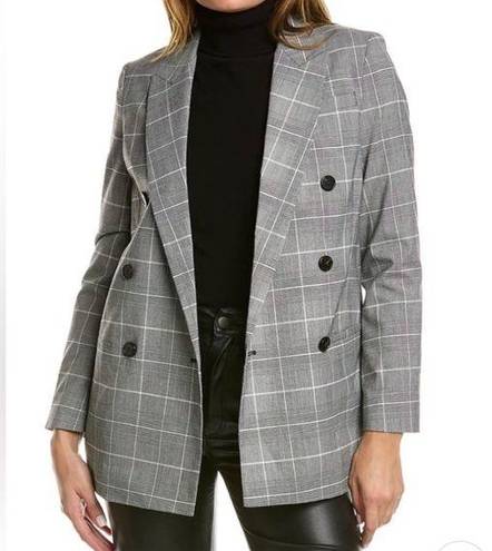 All Saints Women's Grey Plaid Oversized Blazer Size 2