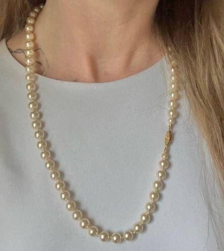 American Vintage Vintage “Mairi” Champagne Pearl Necklace 25” Gold Marquise Fishhook JAPAN Classic