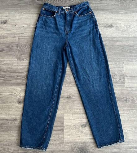 Madewell  Baggy Straight Jeans Dark Worn Indigo Hemp Cotton 28 Waist EUC $98