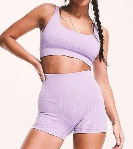 Krass&co Greatly &  Ribbed Crop To & Compression Shorts Lot Of 2 Purple Women's Small