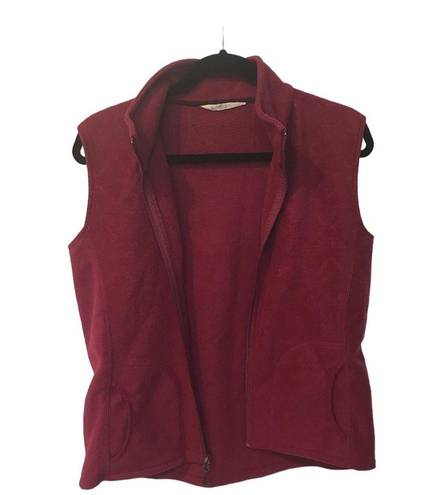 Woolrich  fleece vest M Merlot Wine Maroon color zip up, pockets burgundy