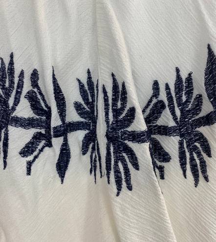 Vintage Havana Crop Top Vine Embroidered Ruffle White Women's Medium Boho