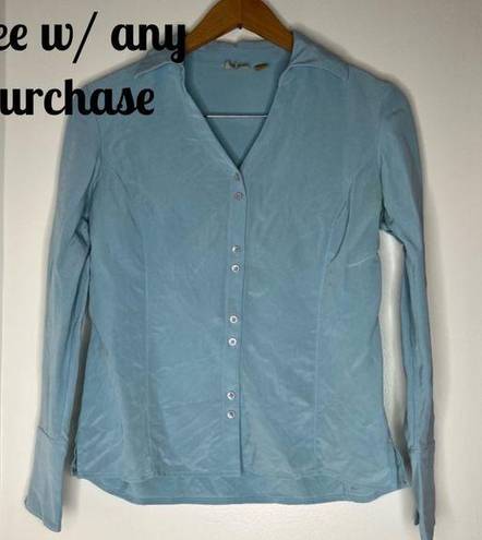 Caslon FREE with purchase  silk button down long sleeve dress shirt size small