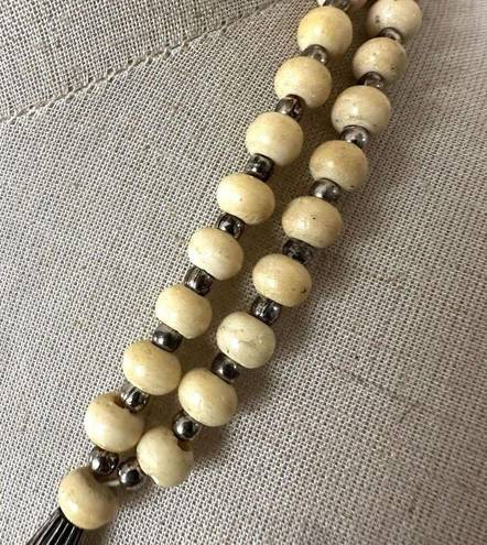 Onyx Tribal bone beaded carnelian and  heart pendant necklace