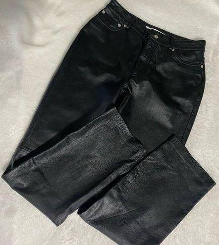 Tommy Hilfiger 100% Leather Black Long Pants. Women’s Size 6.