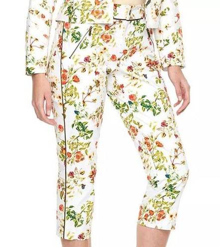 Disney  Alice Through The Looking Glass White Floral Capri Cropped Pants Size 12