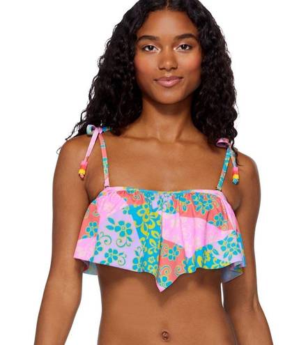 No Bo Nwt  Patchwork Daisy Hanky Swimwear bikini set top medium bottom Large pool