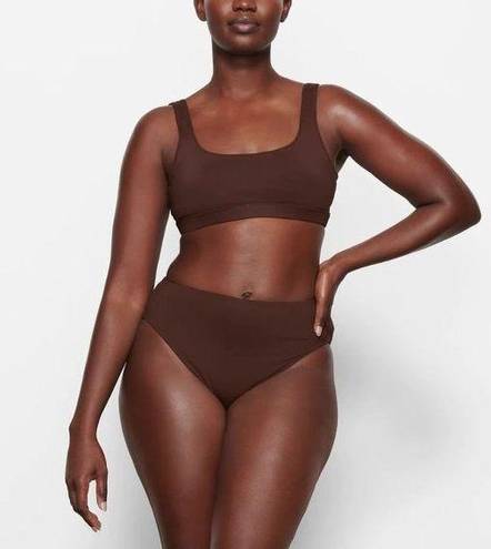 SKIMS NWT  Signature Swim Tank Bikini Top in Cocoa Brown