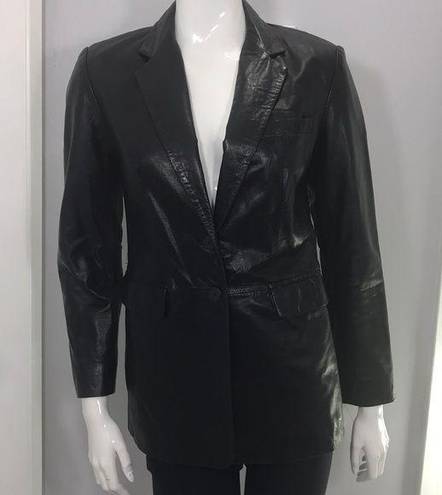 INC  Leather Jacket Blazer Black