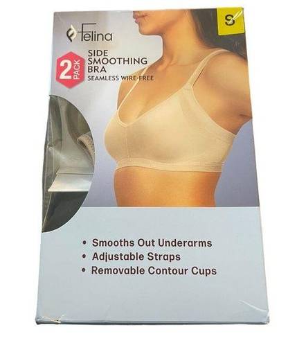 Felina  Side Smoothing Seamless Wireless Set of 2 Bras Small