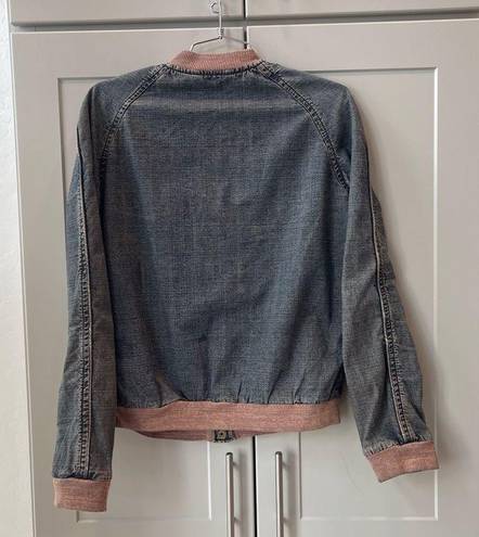 Marc Jacobs Vintage  Jean Brown Ringer Jacket Snap Button Retro Small 6 Boho