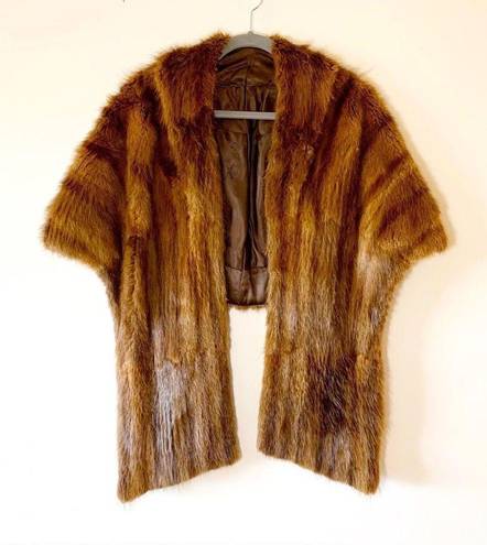 Vintage Mink Fur Stole Cape Capelet Winter Luxury Wrap Pockets Size undefined