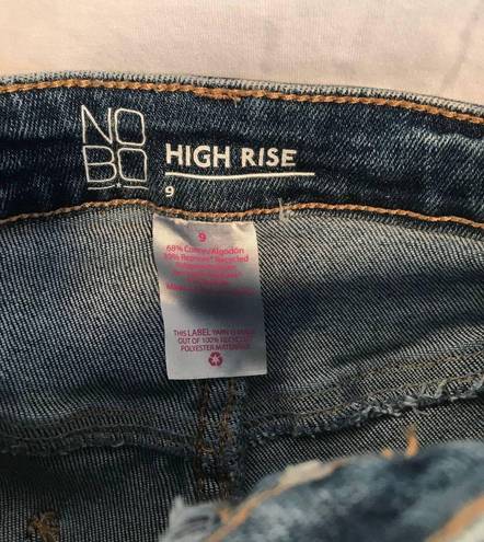 No Bo  High Rise Cropped Distressed Jeans Womens Sz 9 Blue