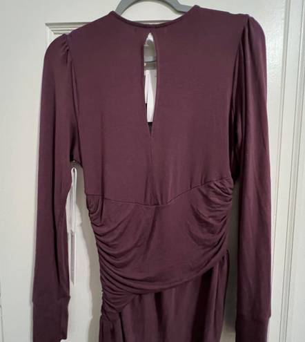 Young Fabulous and Broke  GENESIS Long Sleeve Side Slit Maxi DRESS in Jam Purple S