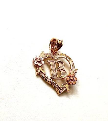 Tehrani Jewelry 14k solid gold Initial B heart Charm | letter B Charm | Birthday gift | Initial Necklace | Mother's Day | Mother's Day gift |