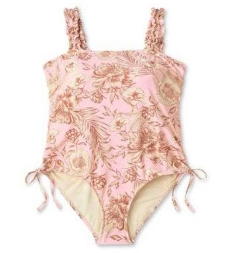 Agua Bendita  x Target Blush Romantic Floral Print Flutter Sleeve Swimsuit XXL