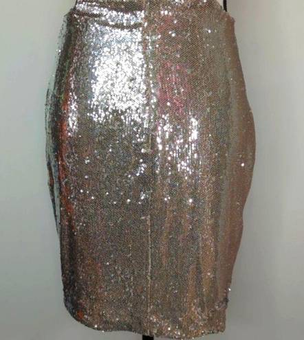 Halston Heritage HALSTON GUILIANA SILVER SEQUIN CUTOUT DRESS