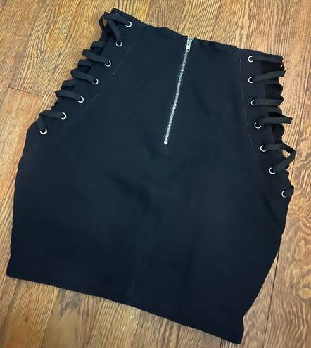 Miss Lola Black Denim Skirt