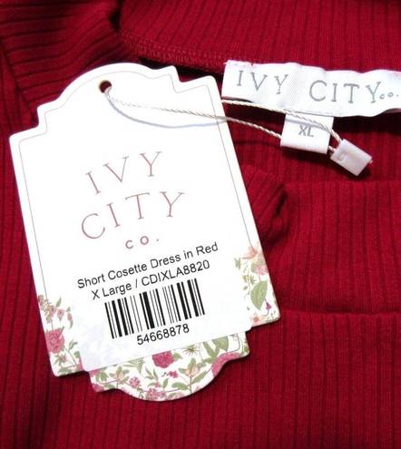 Krass&co NWT Ivy City . Short Cosette in Red Tiered Tulle Skirt Fit & Flare Dress XL