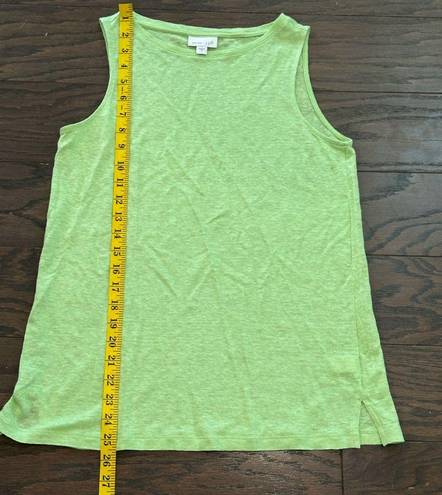 J.Jill  Pure Jill Lime Green 100% Linen Loose Fit Tank Top Size Small