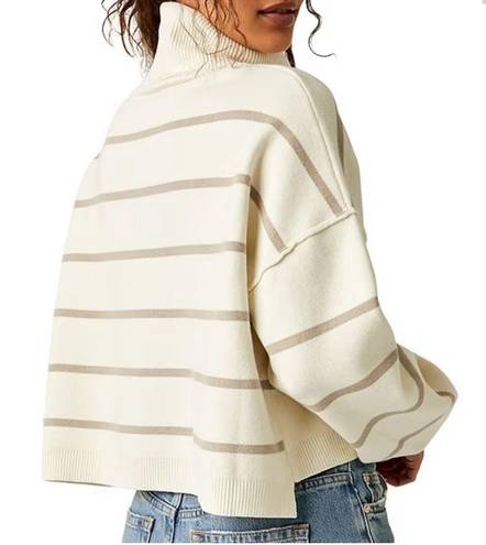 Free People Paulie Stripe Turtleneck Long Sleeve Sweater