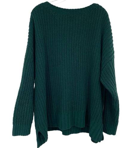 American Eagle  Women’s Forest Green Slouchy Oversized Chenille Sweater