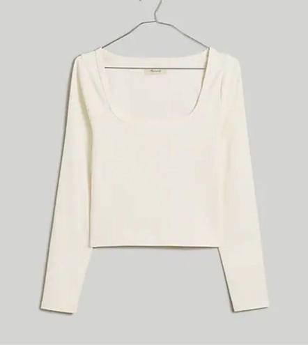 Madewell NWT Square Neck Long Sleeve Ribbed Top size Small