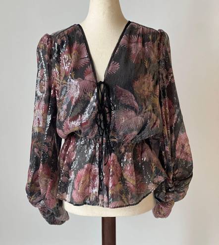 Ted Baker Juudie Bishop Long Sleeve Tie Front Blouse