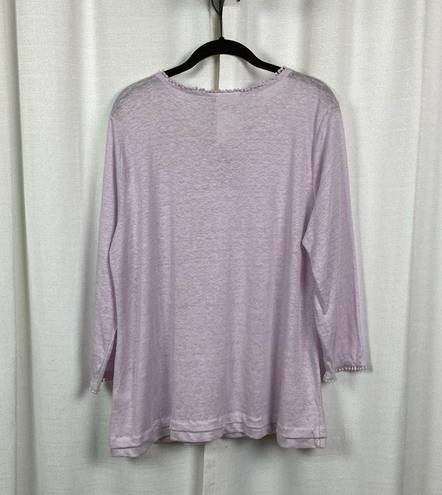 J.Jill  Love Linen Pale Orchid Linen Sweater Sz.L NWT