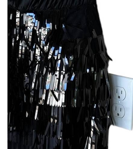 Amanda Uprichard  Simran Sequin Mini Dress Black XS Cocktail Flapper Flawed DIY