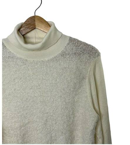 Juicy Couture  Ivory Textured Wool-Blend Turtleneck Sweater Women's XL New