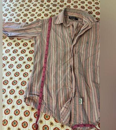 Polo  Ralph Lauren Pink Striped Button Down Shirt Size 14 / Small