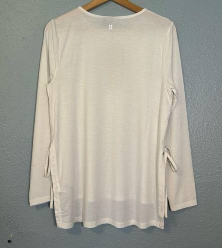 Sweaty Betty NWT  Tie Side Yoga Long Sleeve Top Lily White