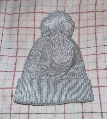 Under Armour Gray Cable Knit Puffball Beanie