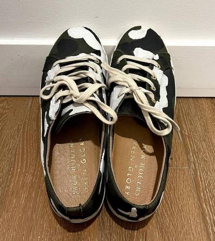 Jack Rogers Wren + Glory X   Camo Sneakers Hand painted sold out