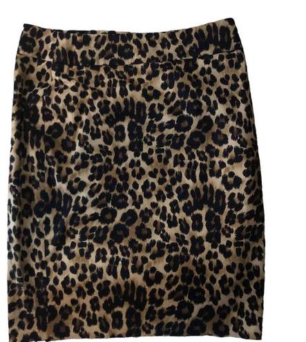 Charter Club VTG  Stretch Pencil Skirt Sz.12 Leopard Animal Print Lined Business