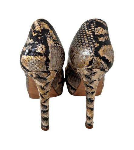 Kate Spade  Snake Print Leather Peeptoe Heels Size 6