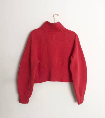 Lululemon Scuba Oversized Funnel Neck Half Zip in Carnation Red