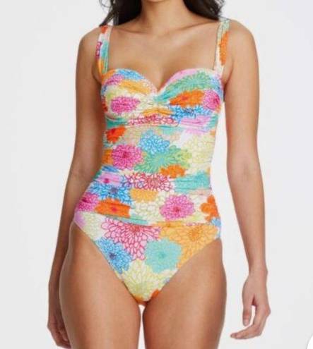 Bleu Rod Beattie Bleu By Rod Beattie Women Floral-Printed One-Piece Size 20W