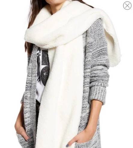 Treasure & Bond NWT  Faux Shearling Stole Long Scarf Cream Color ~