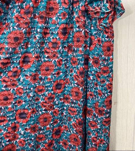 Rebecca Taylor  Silk Blend Lindsay Floral Ruffle Sleeve Dress size 2