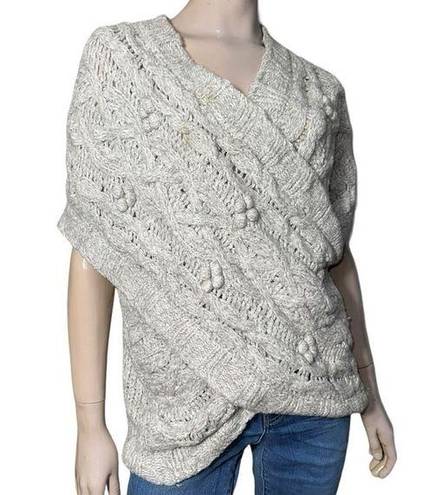 Anthropologie Sleeping on Snow  Women’s Size M L Heather Gray Chunky Wrap Sweater