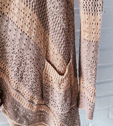 American Eagle Outfitters AEO Boho Crochet Knit Cardigan Tan