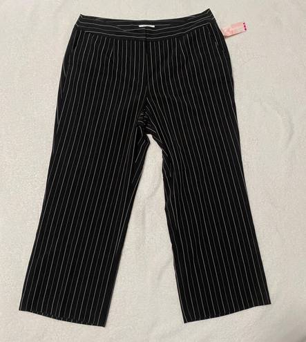 Dress Barn  Women's Dress Pant Black Striped zip button Size 14W