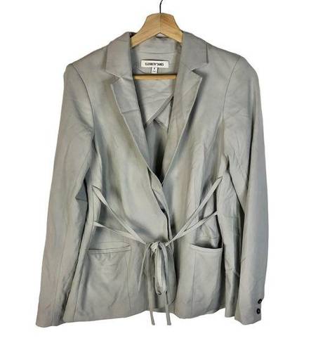 Elizabeth and James  Light Gray Wrap Front Blazer Jacket 0