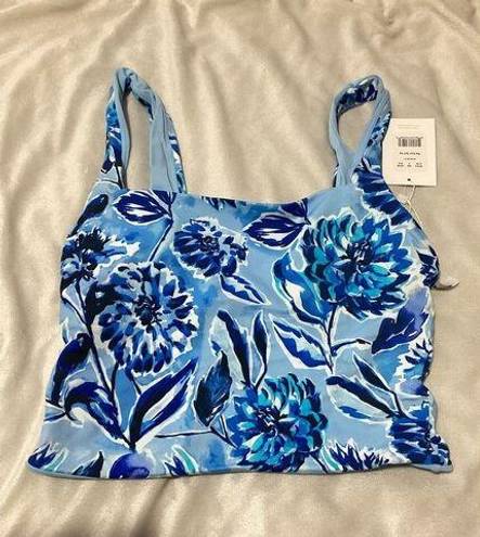 ANDIE NWT  Swim The Siren Tank Top in Blue Floral Swim Top S