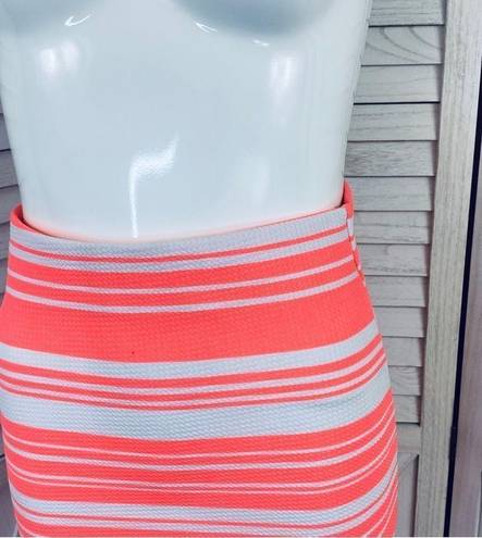 Brat Star  Neon Striped Pencil Skirt Small White Pink