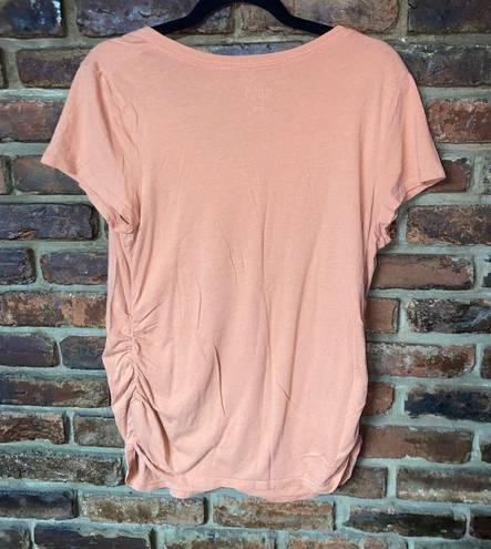 Isabel Maternity  Orange Short Sleeve Ruched T-Shirt Women's Size Large