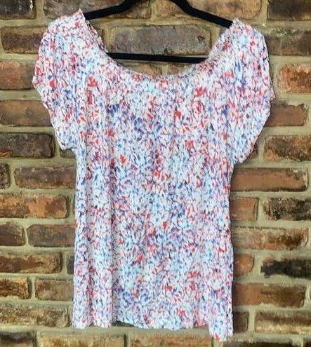 Eliane Rose  Floral Smocked Off-The-Shoulder Blouse Women's Size Small