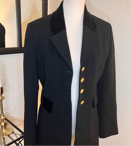 Tommy Hilfiger Equestrian Blazer Jacket Size 4 Black
Gold Buttons‎ Velvet Trim